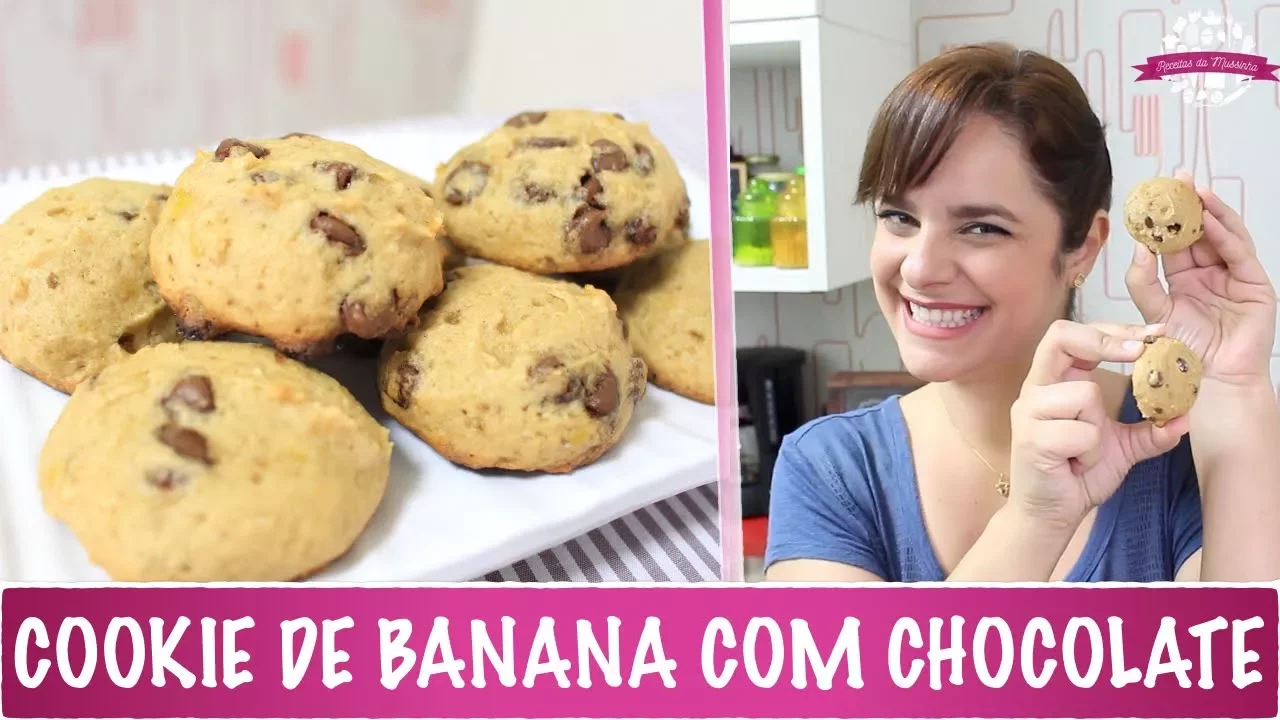 COOKIE DE BANANA COM GOTAS DE CHOCOLATE #383 RECEITAS DA MUSSINHA