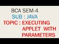 Executing applet with parameters Programming with JAVA