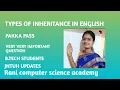 Types of inheritance in English what are types of inheritance B tech students jntuh updates