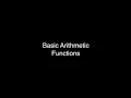 Arithmetic Operations