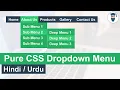 Pure CSS Dropdown Menu Tutorial in Hindi Urdu