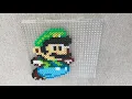 The making of Luigi with Perler beads