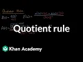 Quotient rule Derivative rules AP Calculus AB Khan Academy