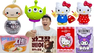 키티 장난감 편의점 귀여운 디저트 먹방 Minions Dessert Mukbang 산리오 아이스크림 크림불닭라면 IceCream 째미JJAEMI