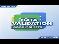 How To Use Data Validation In Google Sheets Step-by-Step Tutorial
