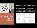 Statistics 101 Model Building GLM Effect Coding with ANOVA and Regression