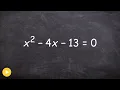 Solving a quadratic by completing the square