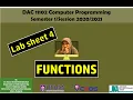 Lab 4 - Functions DAC 11102 Computer Programming-Semester