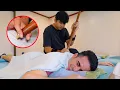 ASMR Ancient Buddhist Thai STICK Medicine Massage for Pain Relief