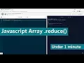Javascript array reduce under 1 minute