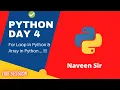 Array In Python Python Tutorial in Hindi Day 4 Naveen Sir