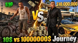 Franklin 1$ to 1000000$ Journey of Becoming Rich in GTA5 | Franklin is earning money to become rich