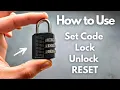 3 Digit Combination Lock Tutorial - How to Use Set Code Lock Unlock