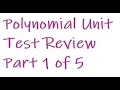Polynomial Unit Test Review Part 1 Factoring to Solve