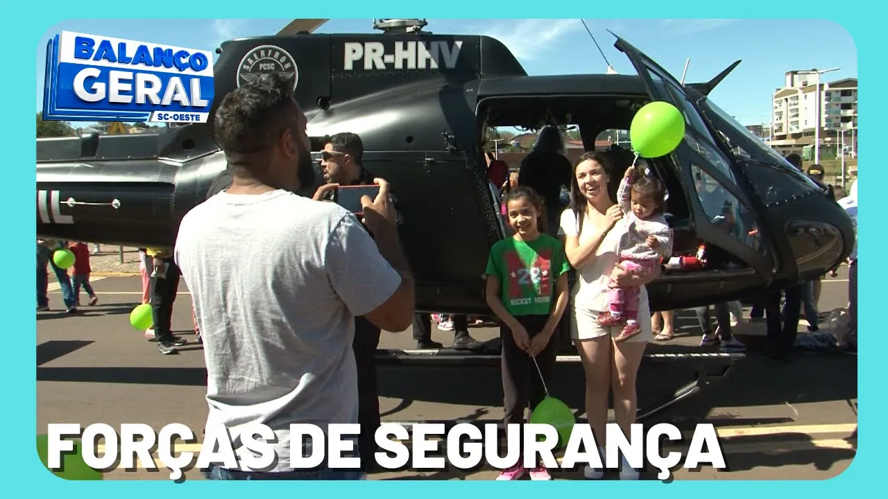 Evento das Forças de Segurança reúne dezenas de pessoas na Praça da Família em Chapecó