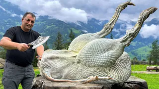 Cooking A Whole Huge Ostrich The Recipe Of The Dish That Everyone Was Waiting For