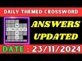 Daily Themed Crossword Puzzle Answers - Retro Saturdays November 23 2024