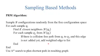 Sampling Based Path Planning The PRM Algorithm