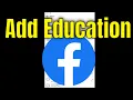 How To Add Education On Facebook App (Mobile)