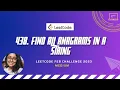 438 Find All Anagrams in a String LeetCode Feb challenge C
