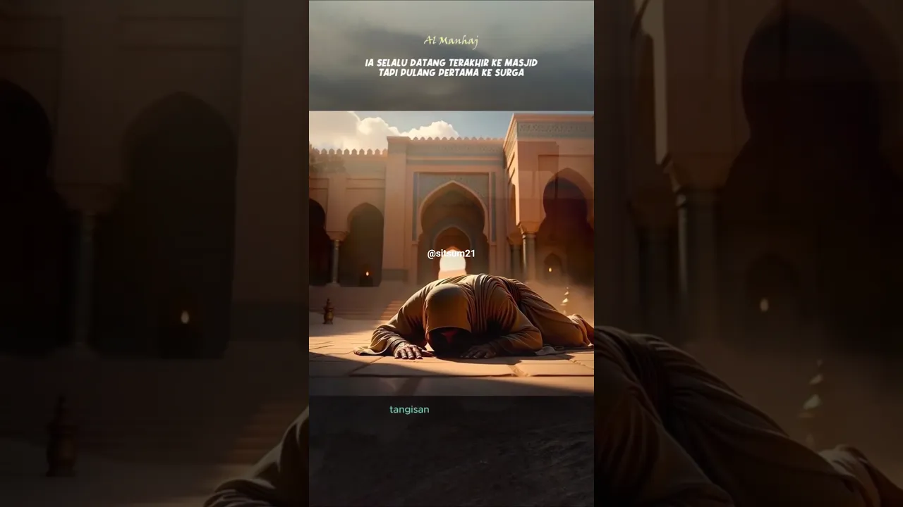 He always comes last to the mosque but returns first to heaven poster