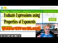 IXL Examples of F 12 - Evaluating Expression using properties of exponents Shortcut UTY