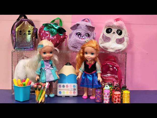 Download MP3 Back to school shopping ! Elsa & Anna toddlers - Barbie dolls - backpack - lunch bag #supplies