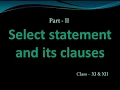 SQL Select Statement and Its Clauses Part - 2 Computer Science Class XI XII