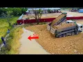 Download Lagu Fast Done!! Filling Land Delete Pit Corner Complete 100% by Power Skills Dozer with dump truck
