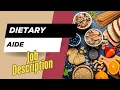 Job description of Dietary Aide - Role Responsibilities Skills