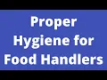 GHP - Proper Hygiene for Food Handlers Food Hygiene and Handling Arif Jafri Skyline Foundation