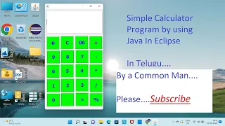 Simple calculator Software by Java using Eclipse in Telugu