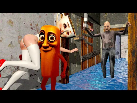 Video Thumbnail: Tung Tung sahur vs Grandpa x Capuchina Ballerina on FLOOD in Granny House | Funny Horror Animatino
