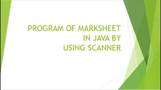 A program of Marksheet in java by using Scanner