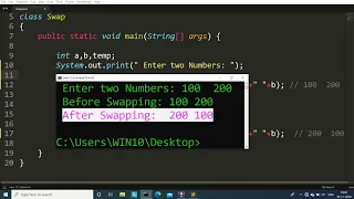 Java program to Swap Two Numbers Learn Coding