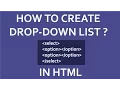 How To Create Drop-Down List In HTML Select Tag In HTML