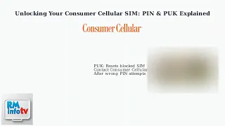 How To Get A Consumer Cellular SIM Unlock PIN - Reset