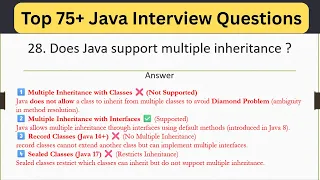 Top 75 Java Interview Questions - Does Java support multiple inheritance