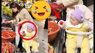 My daughter ate strawberries in the supermarket and my mother had no choice but to pay for it#funny