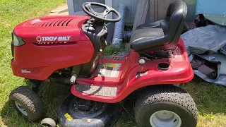 Easily replace deck belt without removing the deck Troy-Bilt riding mower