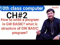 How to edit save create a GW BASIC program structure of GW BASIC program 10th class computer