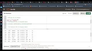 Oracle Live SQL - Advanced queries