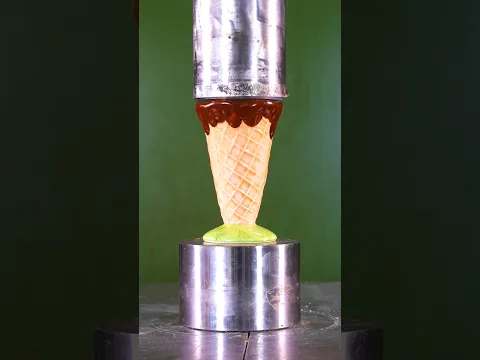 This Ice Cream Got WAY Too Hot 🍦🔥💥 #hydraulicpress #crushingtime #machine