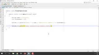 Format Strings Specifiers in Java Part One