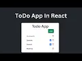 Build a Simple Todo App using React