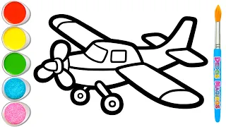 ☁️🛩️☁️ Dibuja y Colorea un Avión de Juguete de Hélice para Niños y Niñas 🎨 Aprende Vehículos #310
