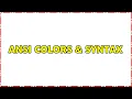ANSI Colors Syntax