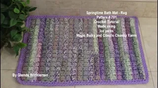 Springtime Bath Mat - Rug Crochet Tutorial made using Ice Yarns Magic Bulky and Classic Chunky