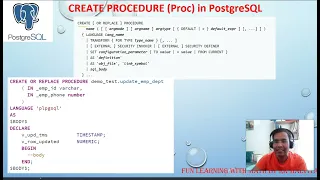 PostgreSQL Stored Procedures what is procedure in postgreSQL CALL procedure Proc Postgres VD