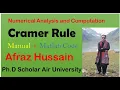 Cramer Rule Manual and MATLAB code by Mathecian
